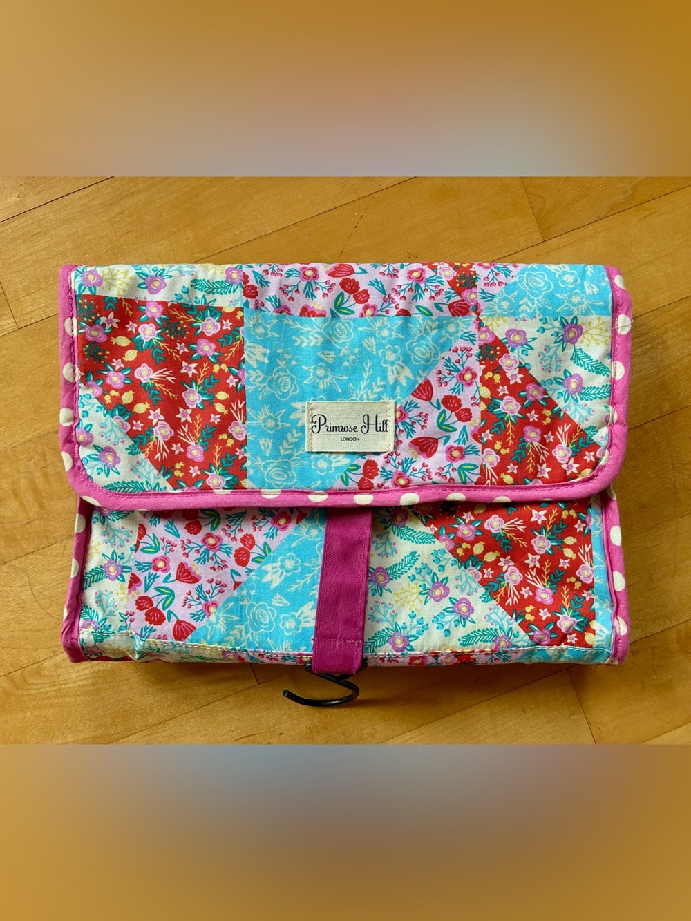 Primrose Hill Floral Patchwork Makeup Organizer - Pink & Blue